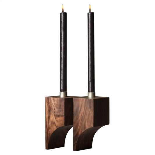 Sculptural Solid Walnut Candle Holder - Acer R:2