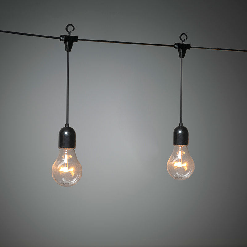 Konstsmide 14.5M LED Clear GLS Black Hanging Festoon Lights – 20 Lights