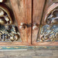 Rustic Spanish Colonial Hacienda Cabinet – Hand-Carved Faces & Floral Motifs