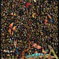 Persian Silk Carpet with Exotic Birds and Floral Tree – Black Paradise Garden Rug