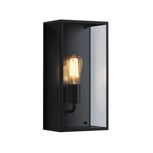Half Lantern Outdoor Wall Light – Messina (Textured Black)