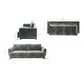 Elmego Extendable Sofa Bed – Gray Sawana 05, Modern 3-Seater with Storage