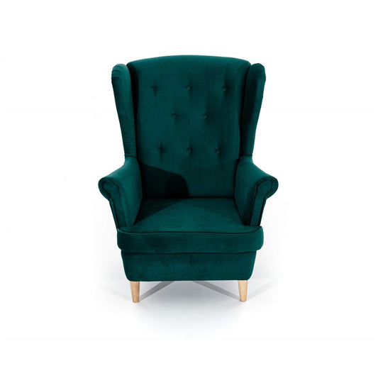 Armchair Elaros, Monolith 37, velvet, green, H103x85x90cm