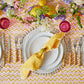 Capri Yellow and Pink Hand Block Printed Cotton Tablecloth – 150 x 300 cm