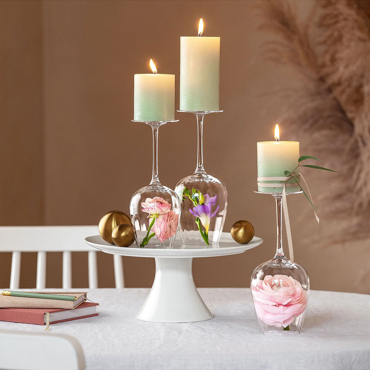 Rose Garden Crystal Red Wine Glass Set of 4