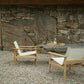Outdoor Pelagus Lounge Chair in FSC Teak and Weatherproof Sling Fabric