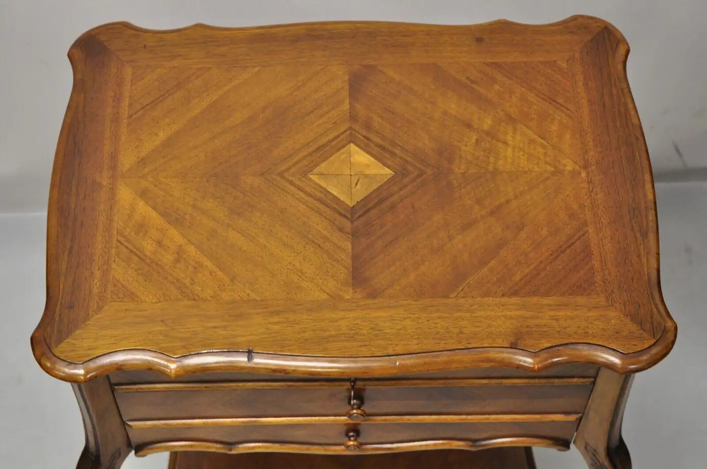 Antique French Mahogany Sewing Stand Nightstand with Lift Top
