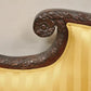 Antique American Empire Figural Carved Mahogany Recamier Gold Chaise Lounge Sofa