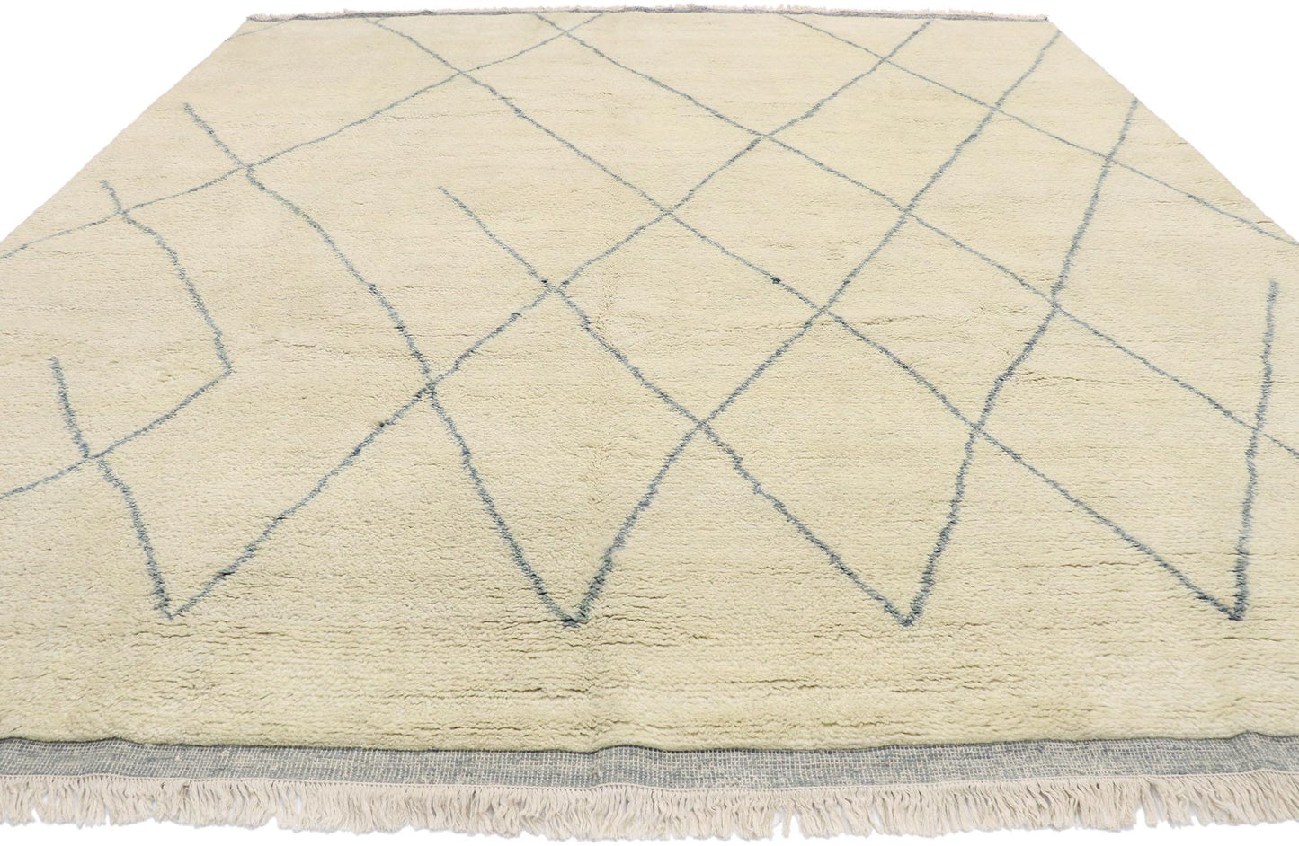 Organic Modern Moroccan Wool Rug  Minimalist Style 287 x 312 cm