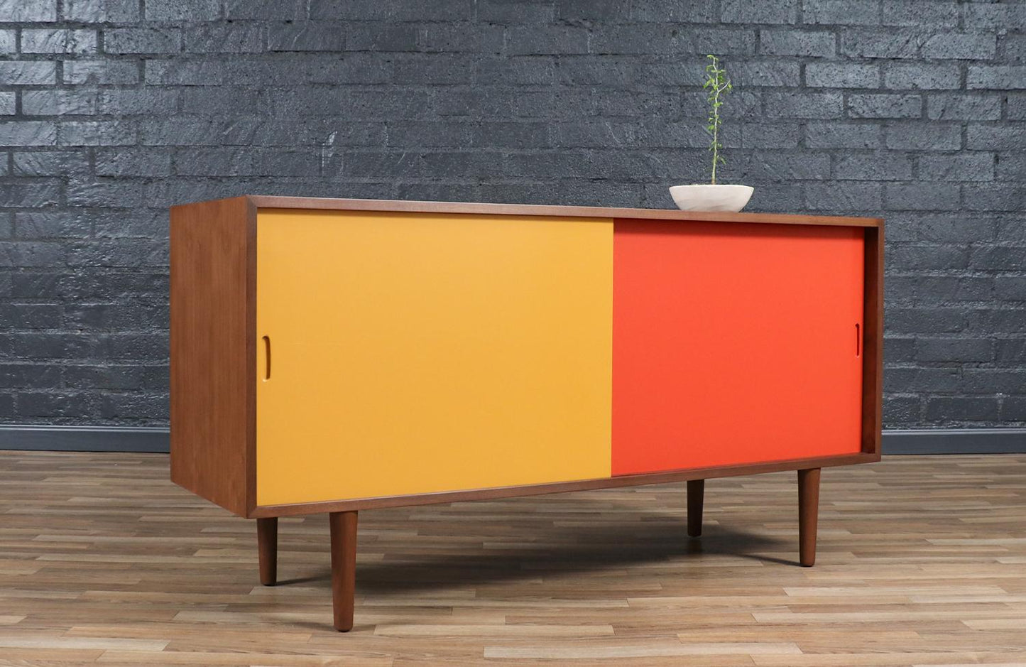 Custom Multi-Color Lacquered Credenza – Mid-Century Modern