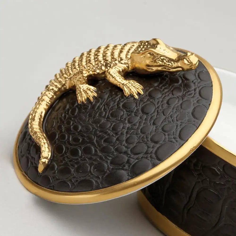 Gold Croco Candle with 24 Karat Gold Plate
