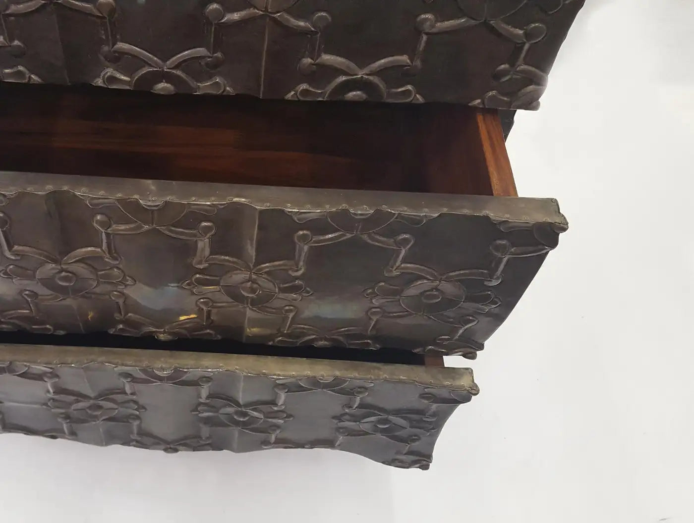 Set of Two Demi Semainiers in Antique White Bronze Finish