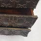 Decorative metal panels with embossed patterns on a white background