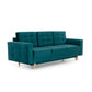 Elsgard Extendable Velvet Sofa Bed – Blue Kronos 13, Scandinavian 3-Seater with Storage