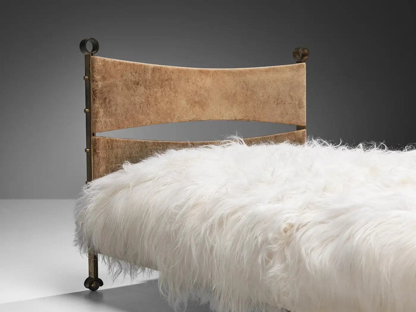 Rare Osvaldo Borsani Single Bed in Brass