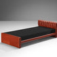 Single Beds 'Losange' in Red Leather
