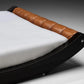 Benatti 'Boomerang' Queen Bed in Cognac Leather and Brown Lacquered Wood
