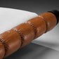 Benatti 'Boomerang' Queen Bed in Cognac Leather and Brown Lacquered Wood