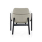 Modern chair with gray cushioned seat and black frame on a white background