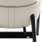 Modern Armchair Black Matte Frame & Greige Leather
