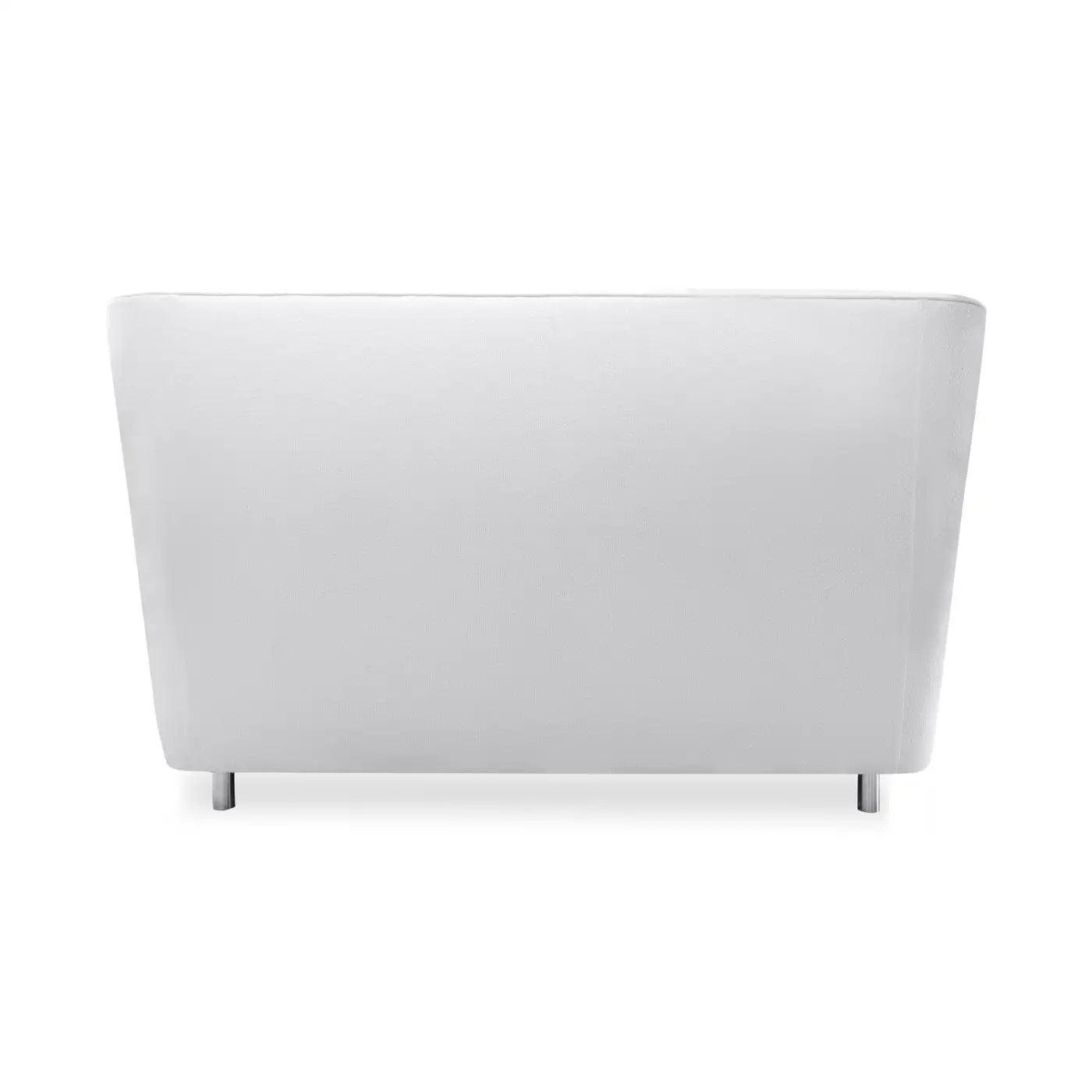 Queen Size Bed with Shell-Inspired Headboard in White Fabric, Musa Design
