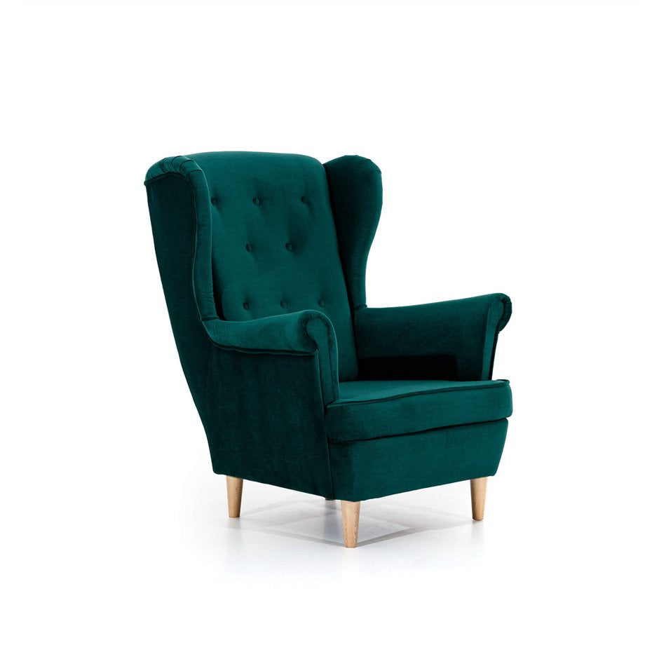 Armchair Elaros, Monolith 37, velvet, green, H103x85x90cm
