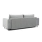 Scandinavian Extendable Sofa Bed with Storage, Fabric Upholstery, Beige – Edalia