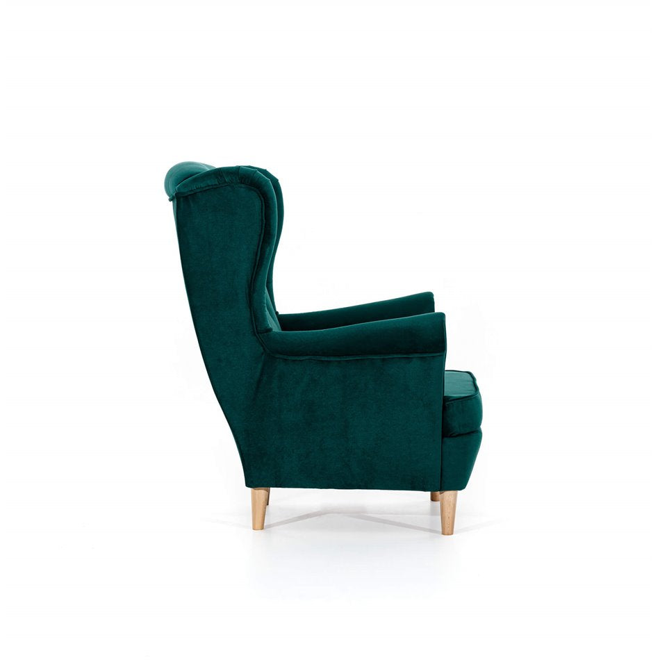 Armchair Elaros, Monolith 37, velvet, green, H103x85x90cm