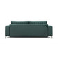 Ellise Extendable Velvet Sofa Bed – Green Lukso 35, Modern 4-Seater with Storage