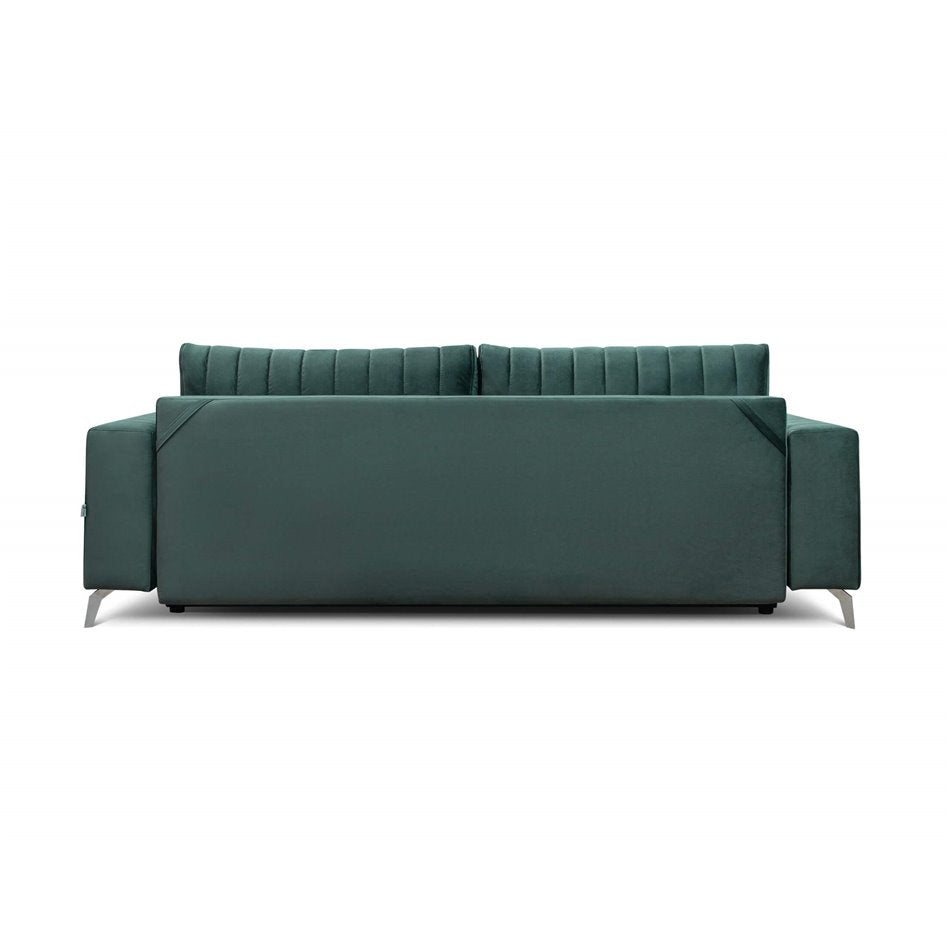 Ellise Extendable Velvet Sofa Bed – Green Lukso 35, Modern 4-Seater with Storage
