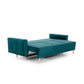 Elsgard Extendable Velvet Sofa Bed – Blue Kronos 13, Scandinavian 3-Seater with Storage