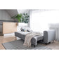 Scandinavian Extendable Sofa Bed with Storage, Fabric Upholstery, Grey – Edalia