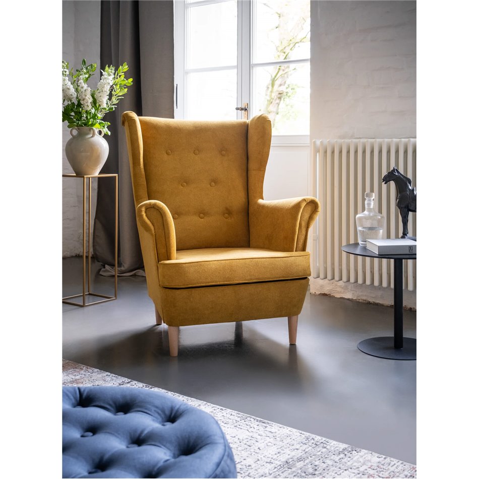 Armchair Elaros, Omega 68, yellow, H103x85x90cm