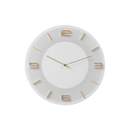 Wall clock Leonardo, white/gold, D48.5x4.5cm