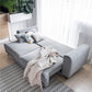 Scandinavian Extendable Sofa Bed with Storage, Fabric Upholstery, Beige – Edalia