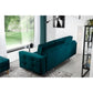 Elsgard Extendable Velvet Sofa Bed – Blue Kronos 13, Scandinavian 3-Seater with Storage