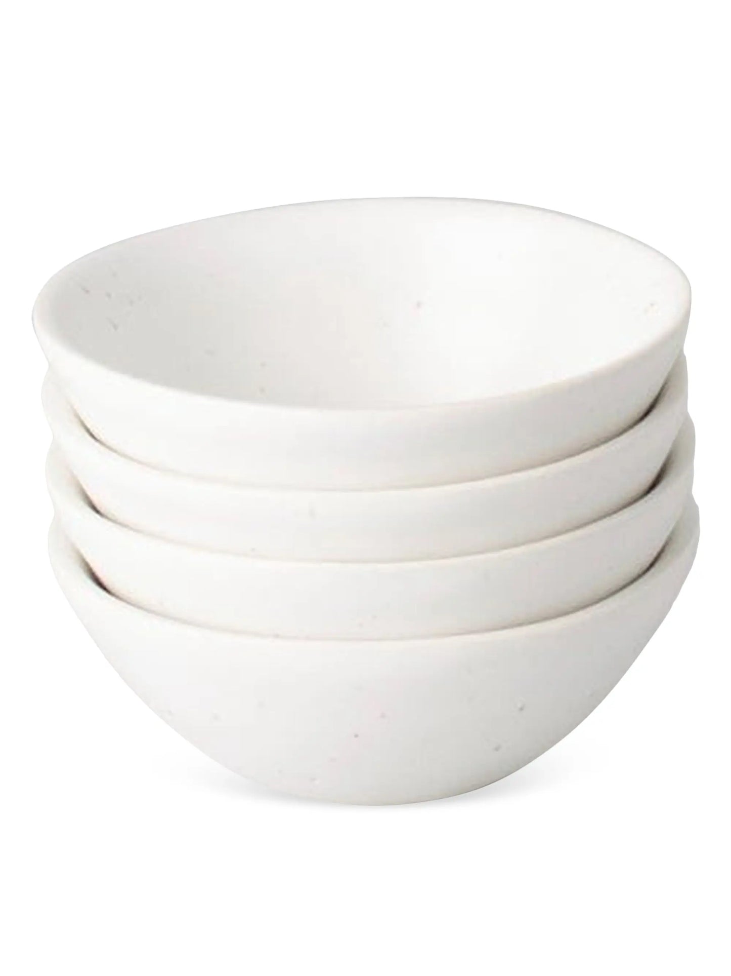 Speckled White Mini Ceramic Bowls – Set of 4