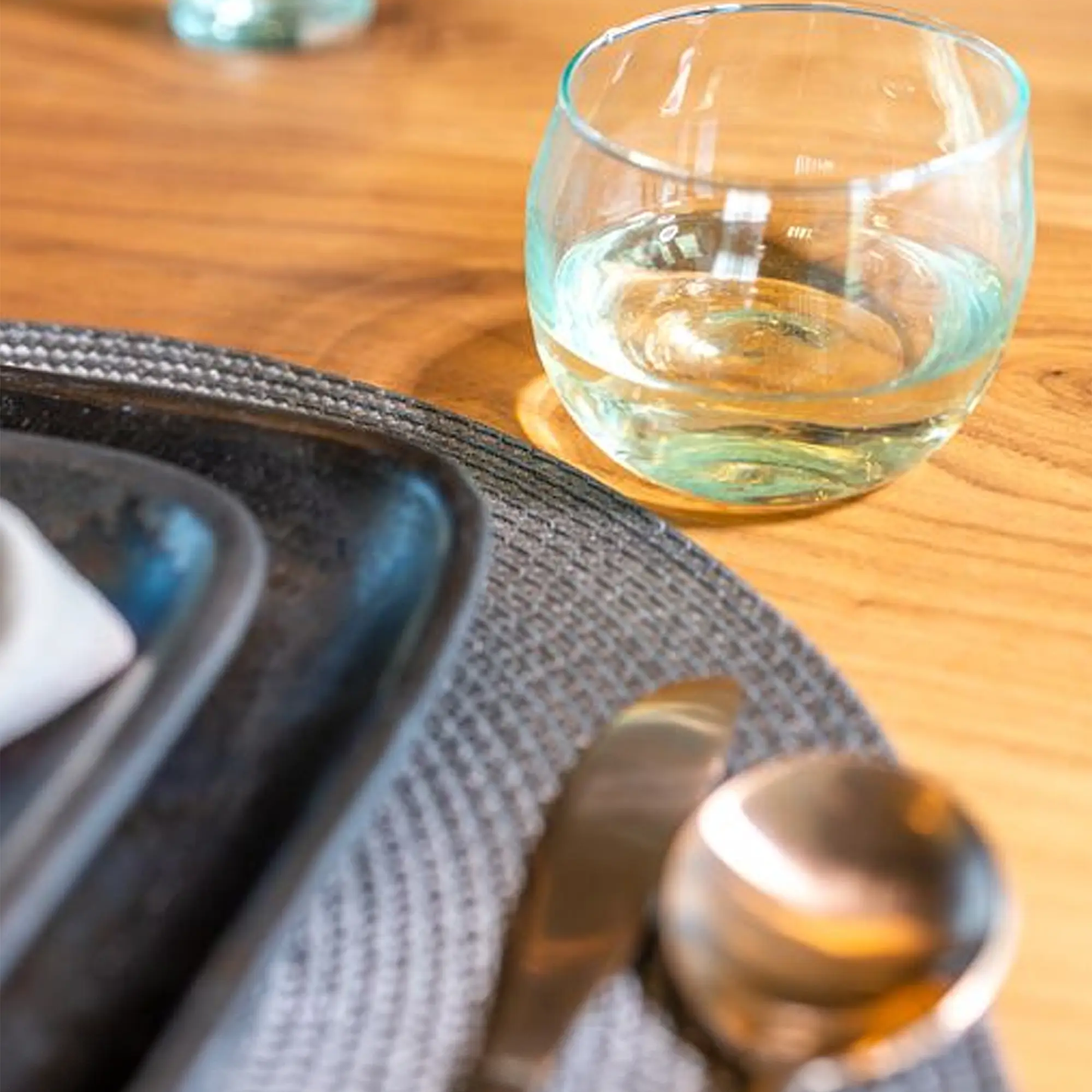 Moroccan Stemless Goblet Glasses – Set of 4, Clear