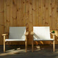 Outdoor Pelagus Lounge Chair in FSC Teak and Weatherproof Sling Fabric