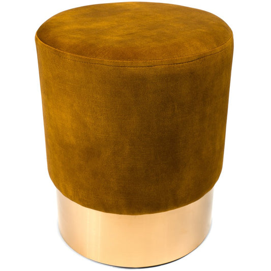Noto Stool Gold Vintage Velvet – H42 × Ø35 cm