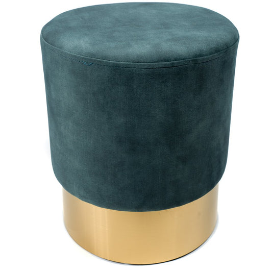 Noto Stool Blue Vintage Velvet – H42 × Ø35 cm