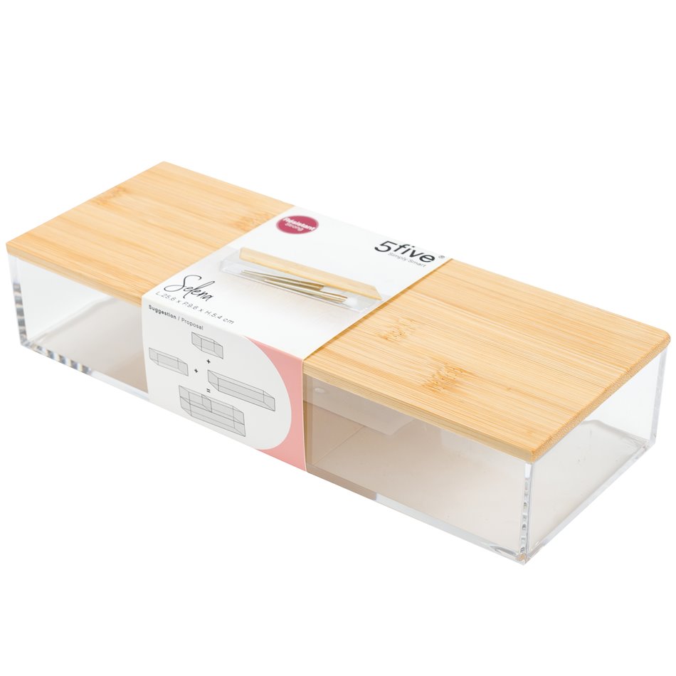 Organizer Selena bamboo M, H5.35x25.6x9.6cm