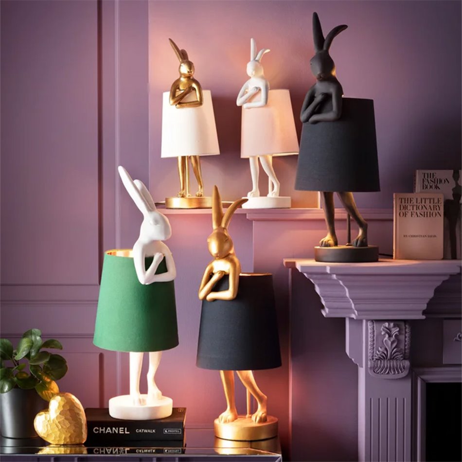 Table lamp Rabbit, golden/black, E14 5W(MAX), H68x26x23cm