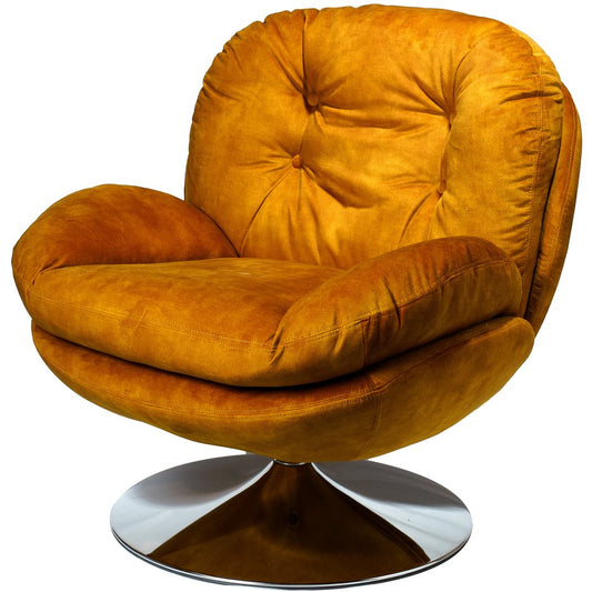Leisure chair Vanesa, vintage gold 15, rotatable 360 degrees, 84x50xH85, seat height 46cm