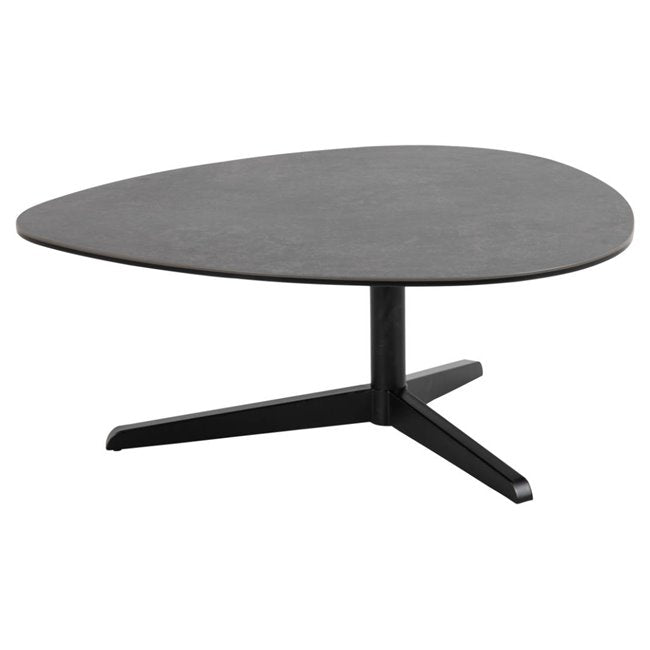Ansley Black Coffee Table – Ceramic & Glass Top with Metal Frame