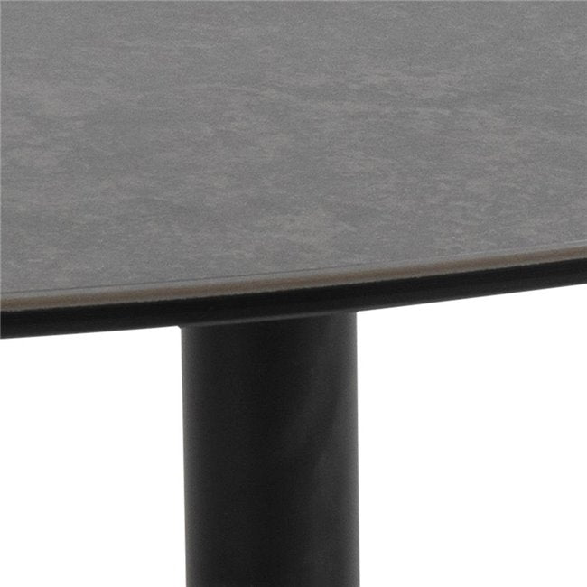 Ansley Black Coffee Table – Ceramic & Glass Top with Metal Frame