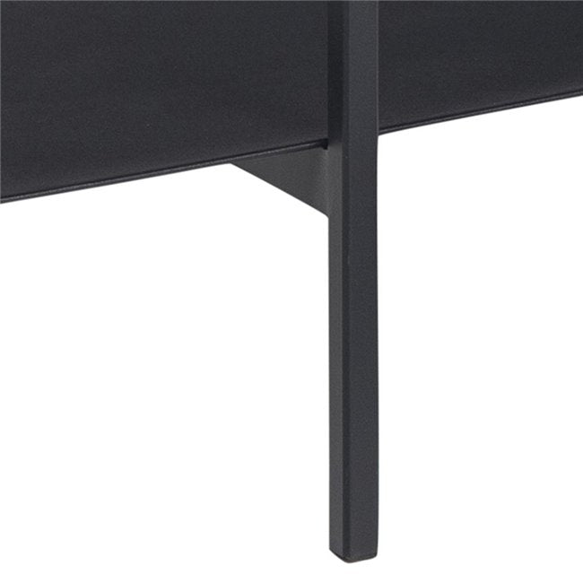 Rectangular Coffee Table – Black MDF with Metal Frame