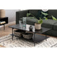 Rectangular Coffee Table – Black MDF with Metal Frame