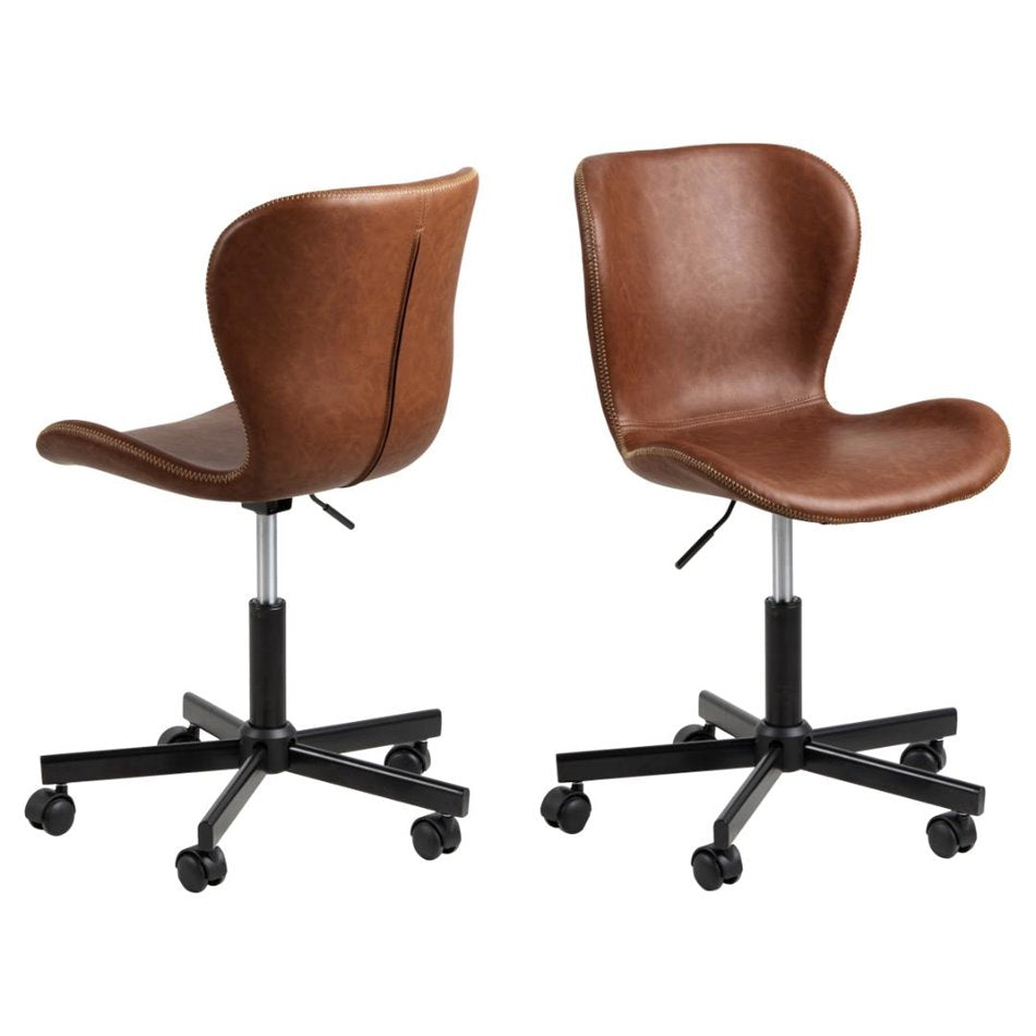 Atilde Adjustable Office Chair – Brown Eco Leather, Modern Minimalist Design