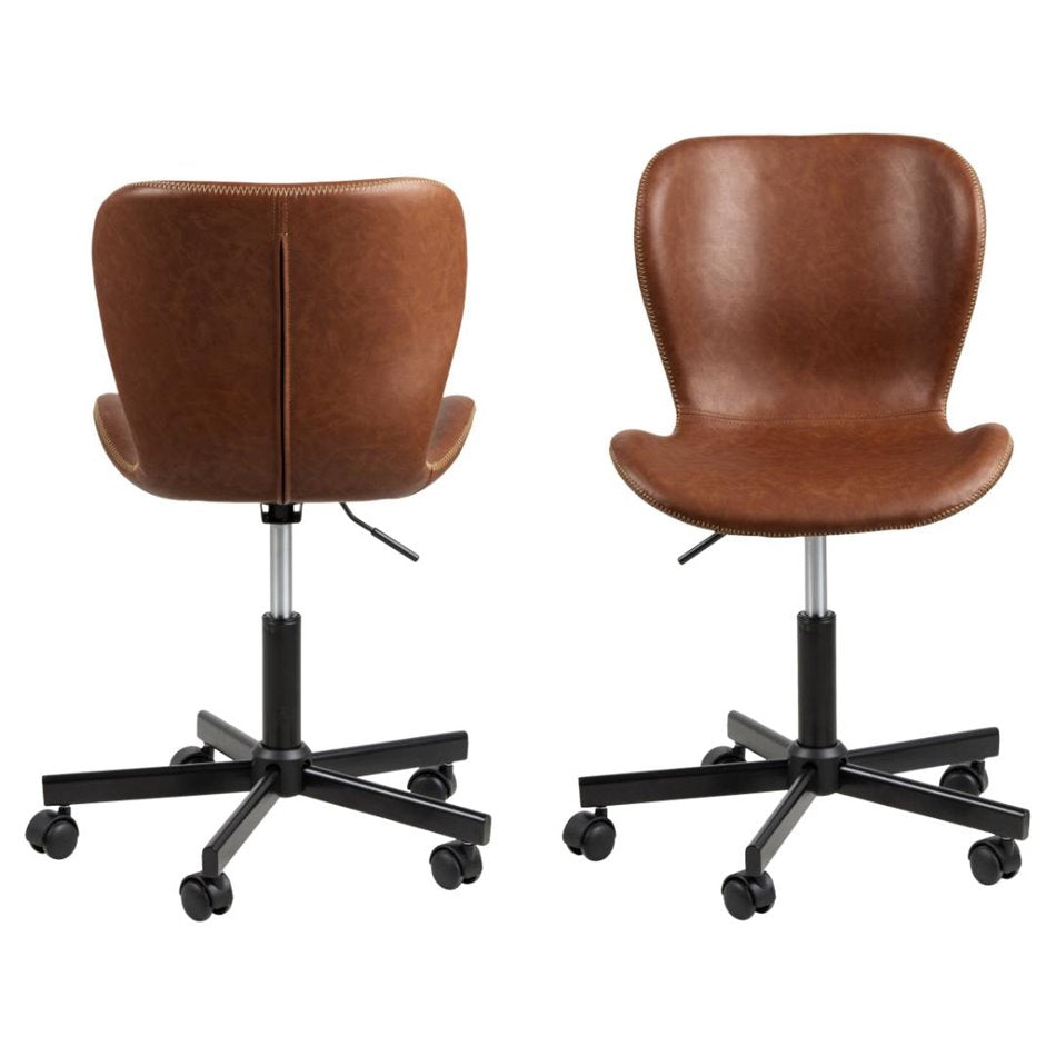 Atilde Adjustable Office Chair – Brown Eco Leather, Modern Minimalist Design